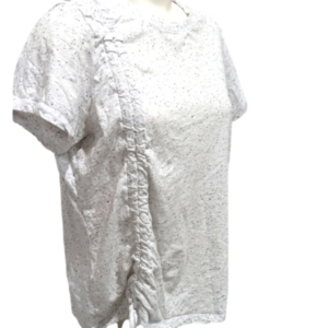 Be boundless white with black spotted gathered top, sz XL